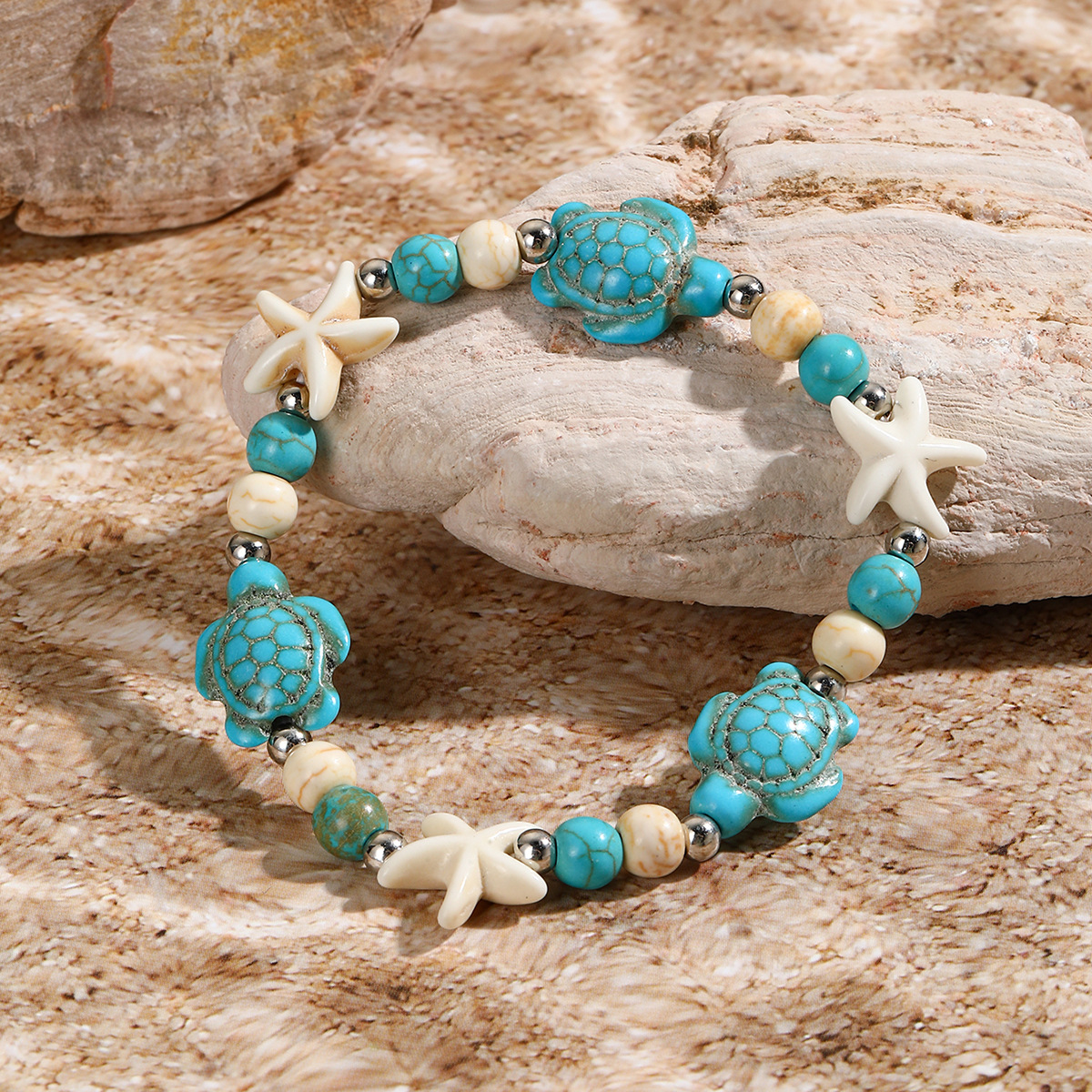 Bohemian woven bracelet ocean resort series natural shell starfish turtle bracelet