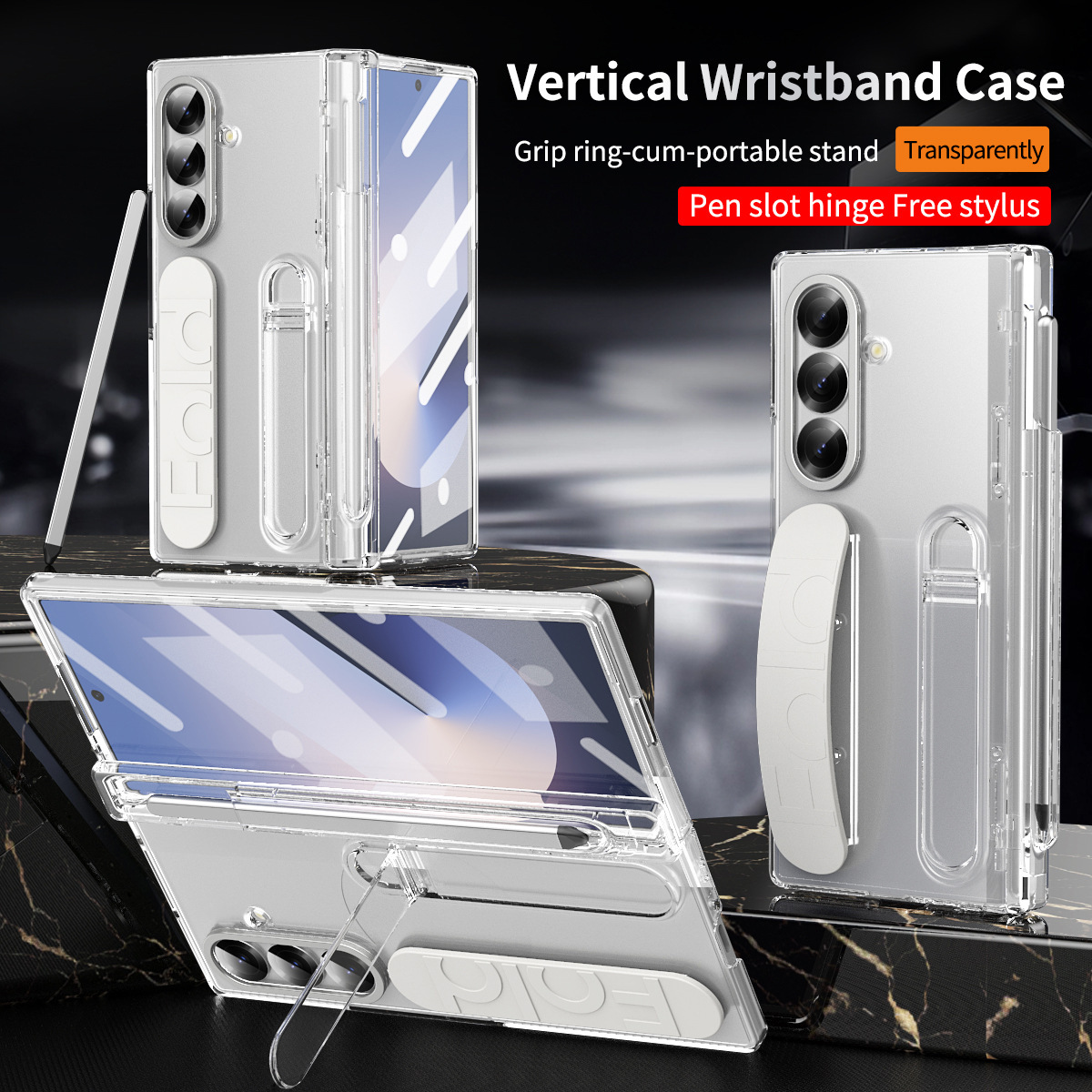 Applicable Samsung Z Fold7 Phone Case Fold6 Folding Official Wrist Strap Pen Slot Hinge Shell Film Integrated Protective Case
