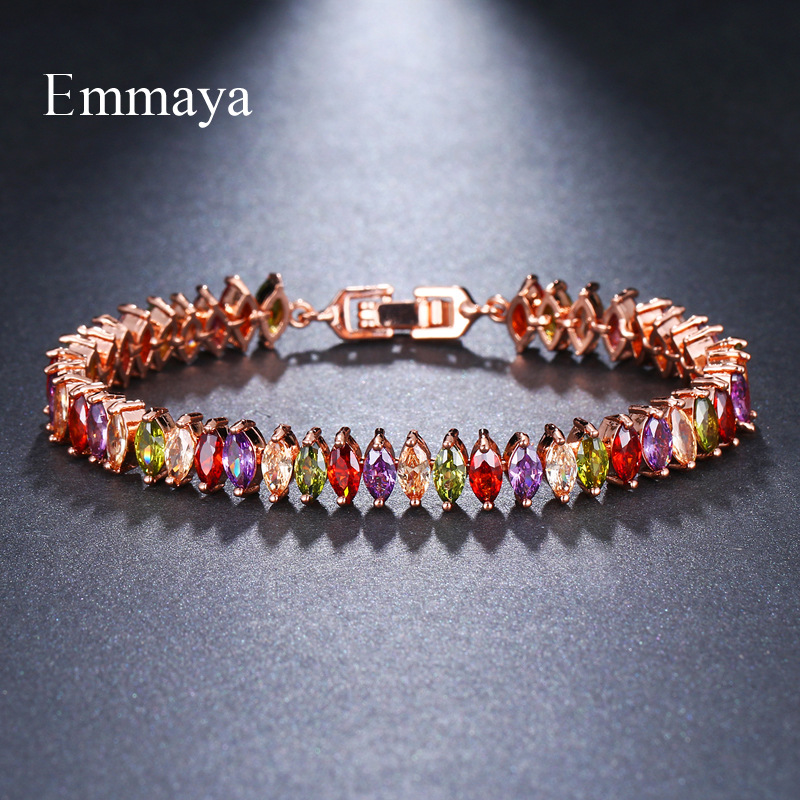 Colorful zircon bracelet series women copper bracelet micro-set zircon luxury jewelry
