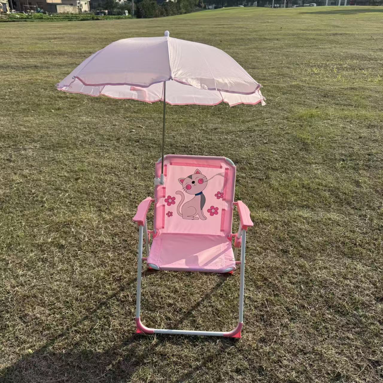 Outdoor new baby photo seat stool, children's umbrella small chair cartoon infant board sunshade beach