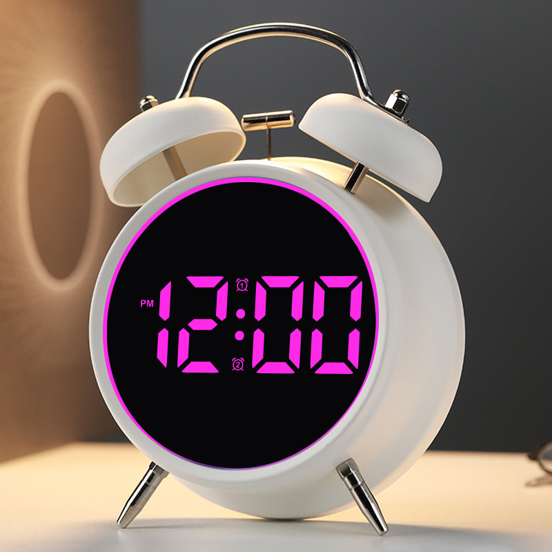 Student special alarm clock super loud volume metal ringing wake-up difficulty multifunctional electronic alarm clock