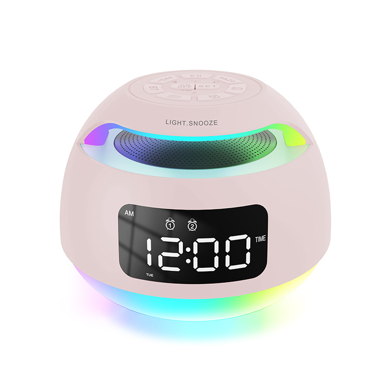 New LED Bluetooth Speaker Clock with Radio, Student Desktop Fantasy Atmosphere Light Electronic Clock