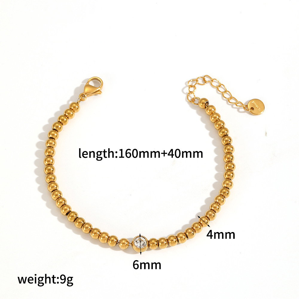 Full diamond stainless steel bracelet love tennis chain zircon row drill titanium steel bangle 18k gold