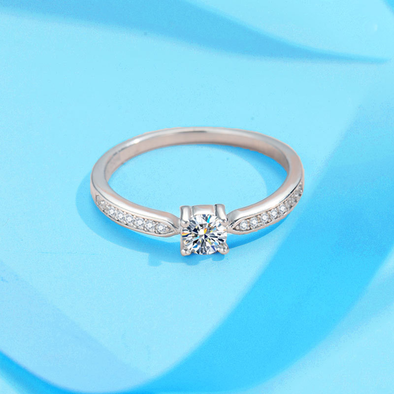 JZ712 New galaxy small ring 30 points simulated diamond ring cubic zirconia