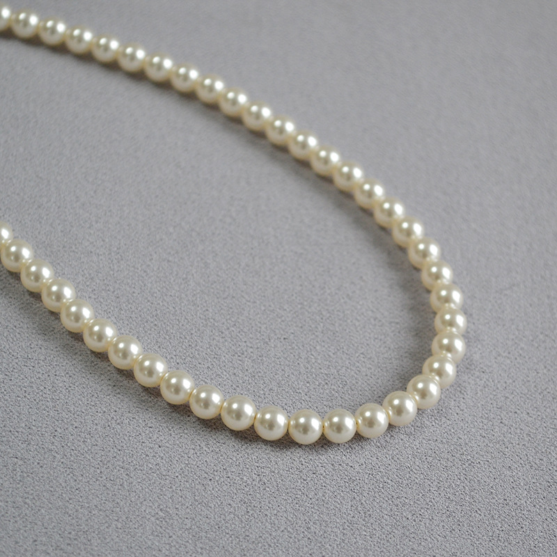 Elegant high-brightness crystal artificial imitation pearl 650 color number delicate soft simple stack necklace锁骨链