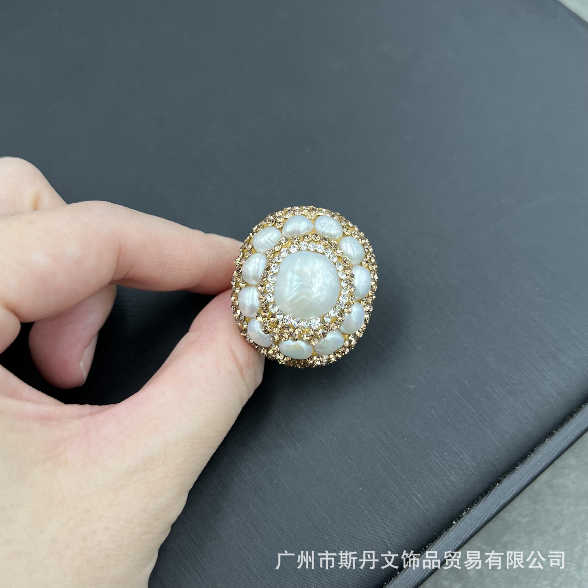 Natural Baroque Pearl Ring Genuine Gold Electroplated Ring