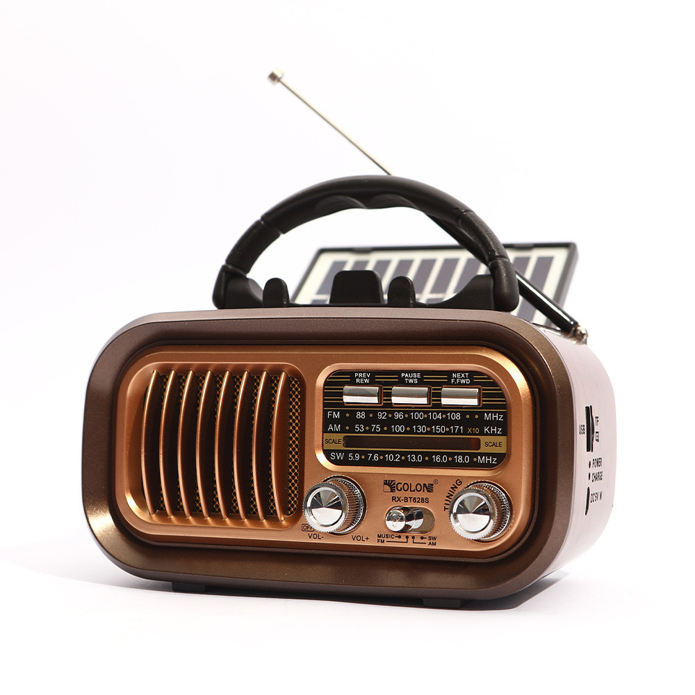 RX-BT628S Solar Portable Multi-Function Three-Band Radio Card Insert Audio