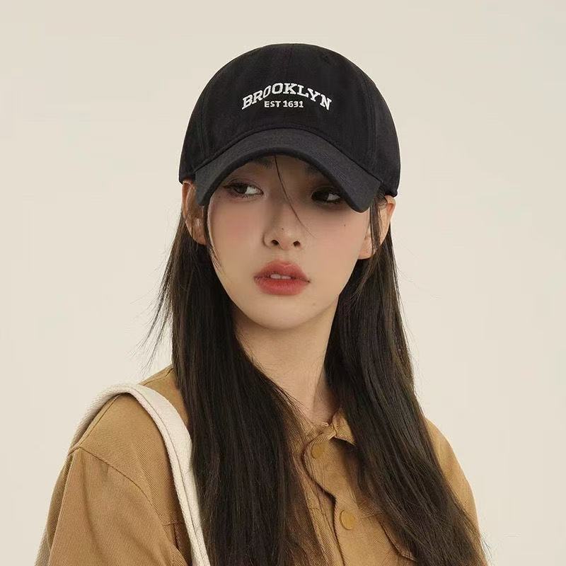 Whitening H Letter Baseball Cap for Women, Wide Brim, Face Slimming, Large Head Circumference, Visor Hat, High Quality Hat