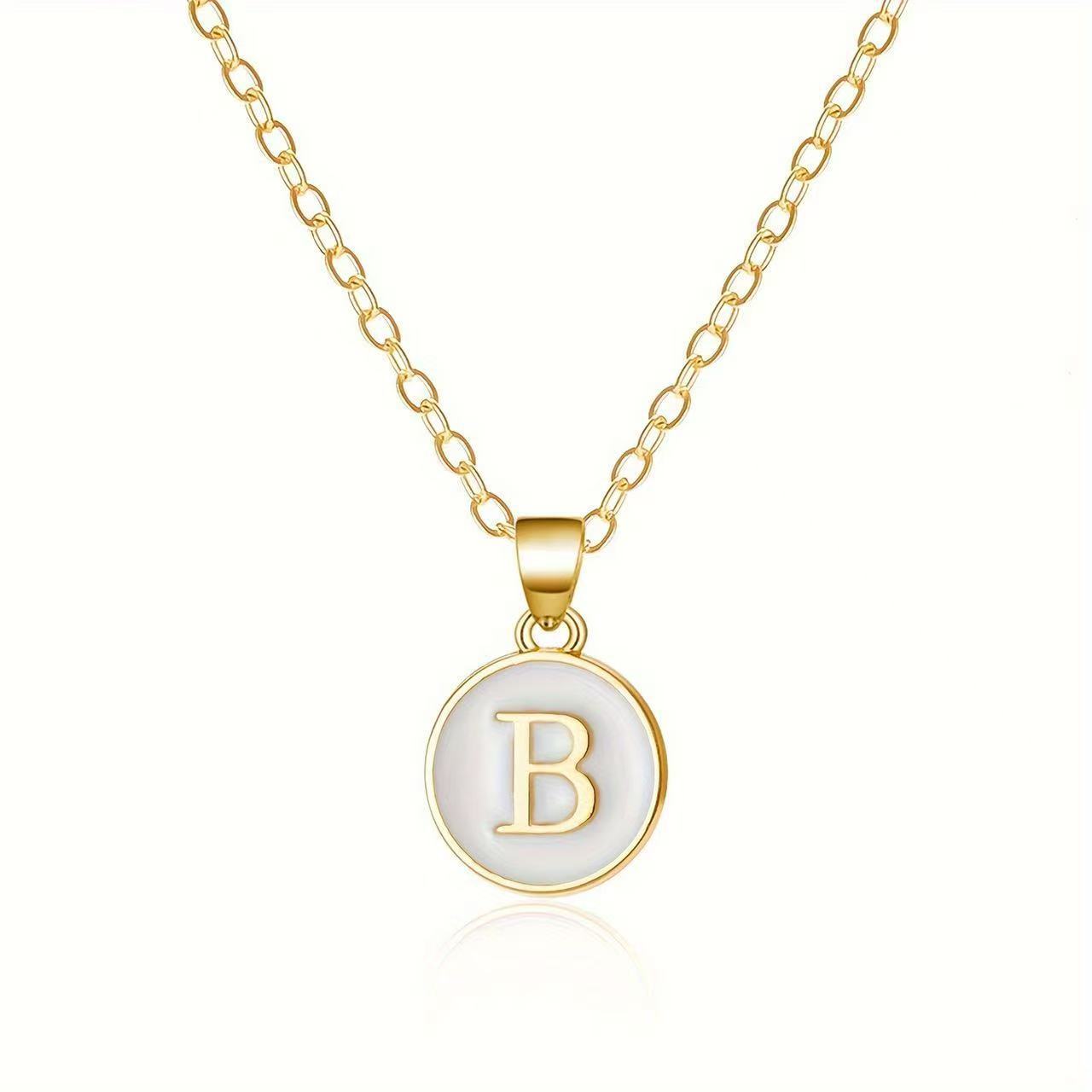 Geometric 26-letter necklace simple 26-letter necklace alloy pendant necklace