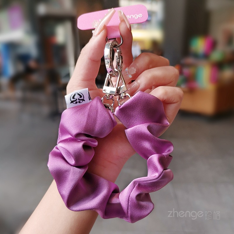 Phone strap wrist type short women's scarf hair scrunchie elastic band outdoor travel