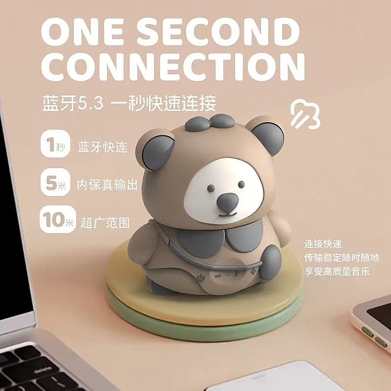 TK-118 Bala Bear Wireless Bluetooth Portable Speaker Cute Mini Card Slot Gift Small Speaker