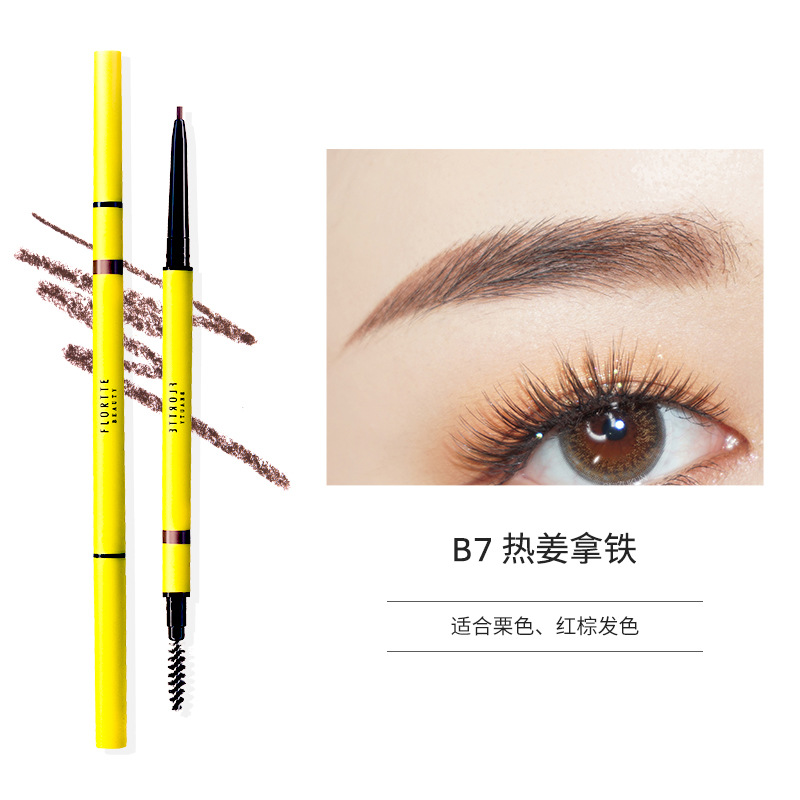 Authorized Flortte Double-Ended Ultra-Fine Eyebrow Pencil and Eyebrow Powder Makeup