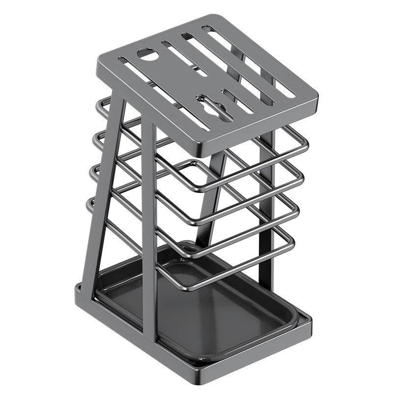 Kitchen knife rack, for kitchen knife, scissors, fruit knife, household drain countertop knife storage rack, knife holder integrated