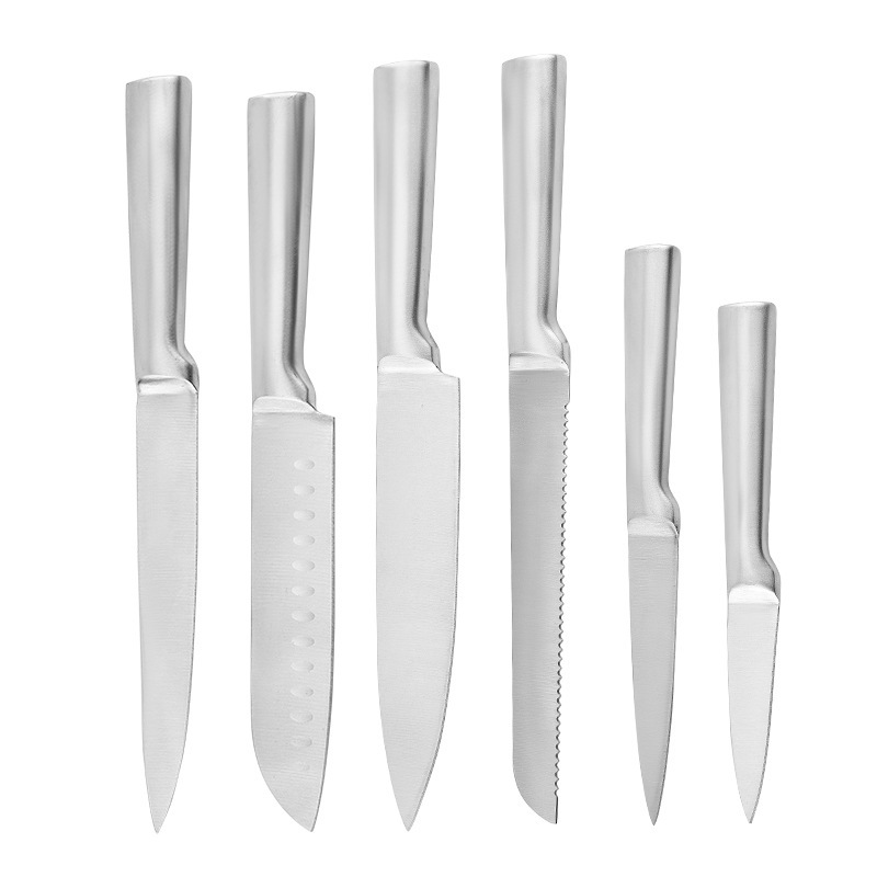 Stainless steel knife set full steel five-piece set hollow handle chef knife kitchen vegetable knife Japanese style knife fruit knife