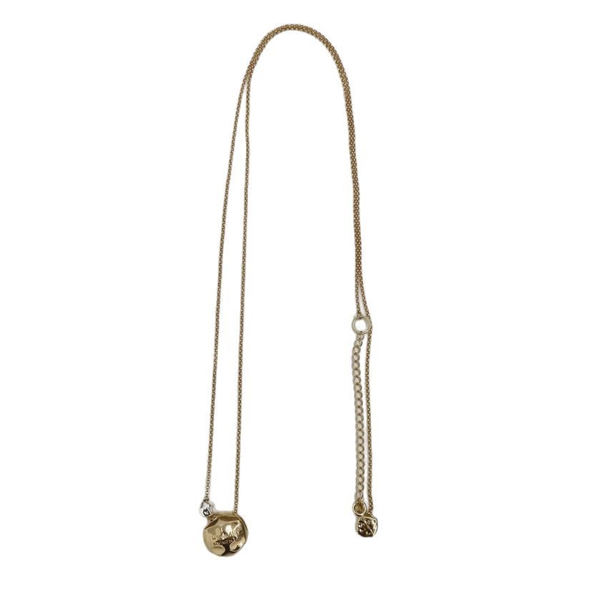 Gold and silver contrasting small bead necklace for women, copper plated 18k gold, simple casual sweater chain
