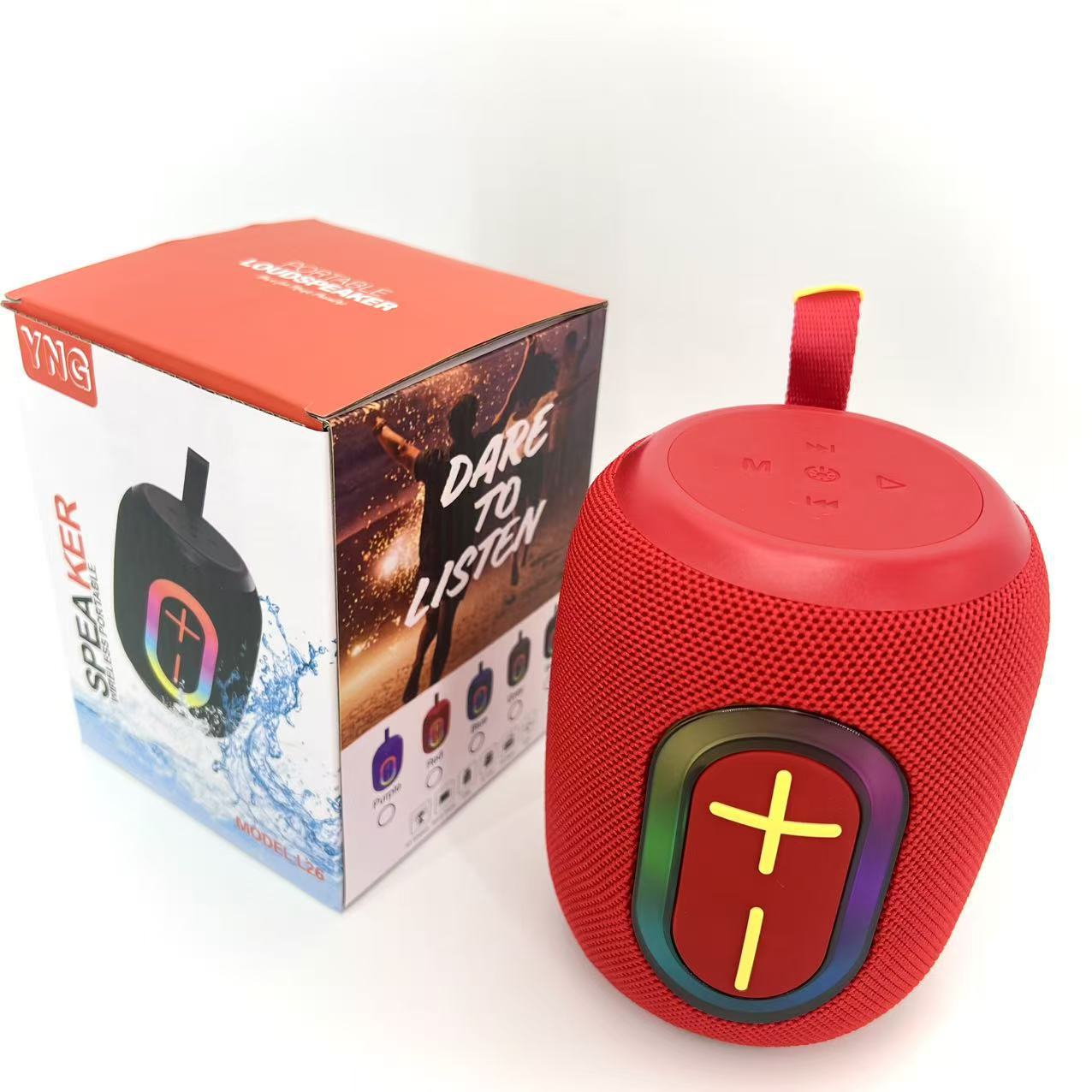 Small Steel Bar Portable RGB Bluetooth Speaker Outdoor Mobile Portable Bass Card Speaker