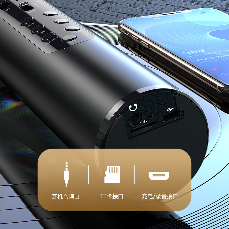 M6 Microphone Speaker All-in-One Wireless Bluetooth Connection Dual Speakers Customization
