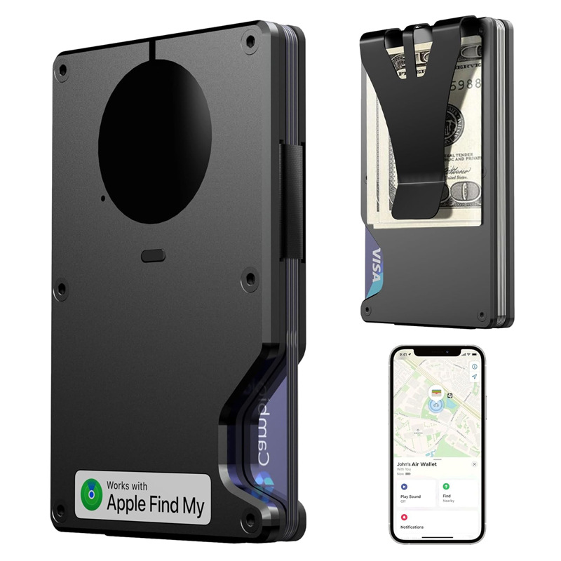 New built-in tracker wallet Apple Find My Air tag chip RFID anti-theft