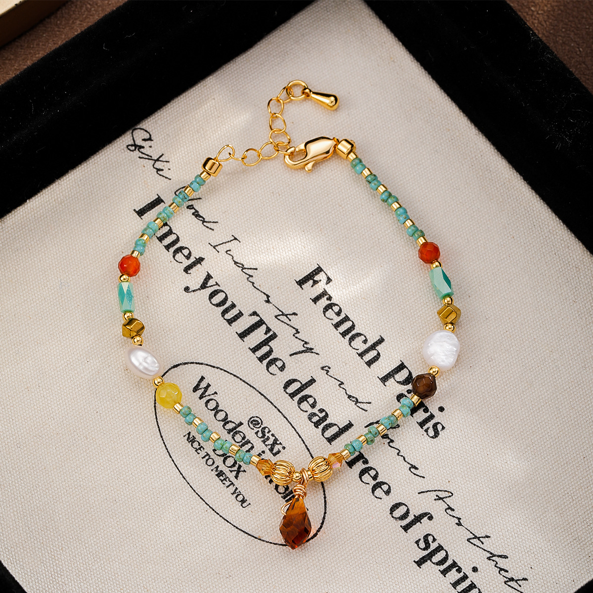NALA Drip Oil Flower Pearl Bracelet Women Bracelet Women Fresh Sweet Bracelet