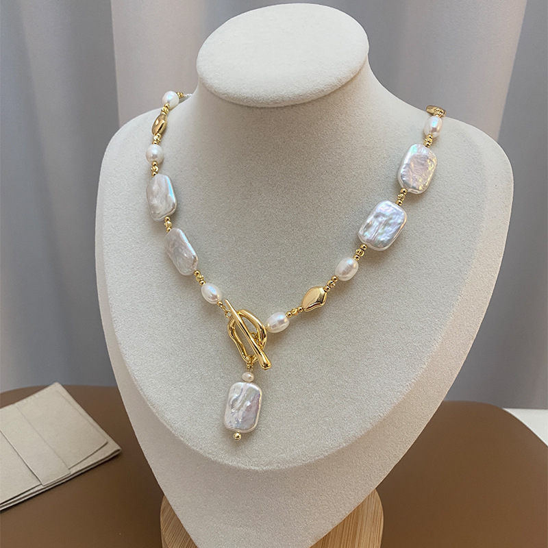 Baroque natural freshwater pearl necklace, exquisite gift accessory, baroque pendant