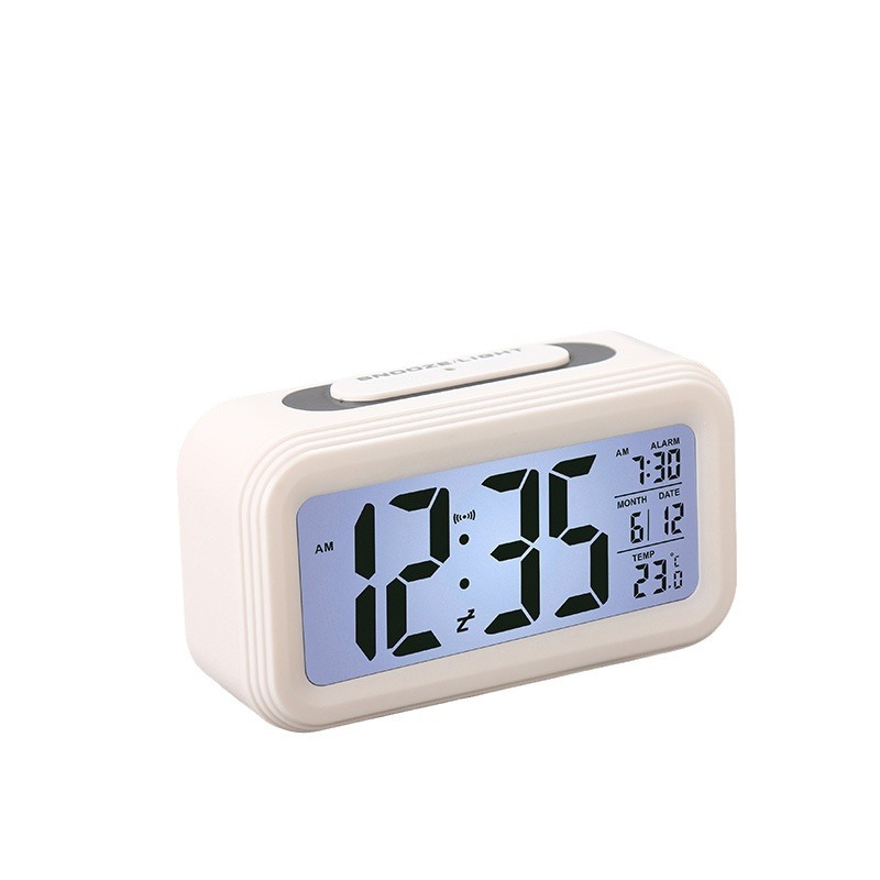 Desktop Digital Clock Smart Night Light LCD Large Screen Temperature Perpetual Calendar Student Wake-up Alarm Clock