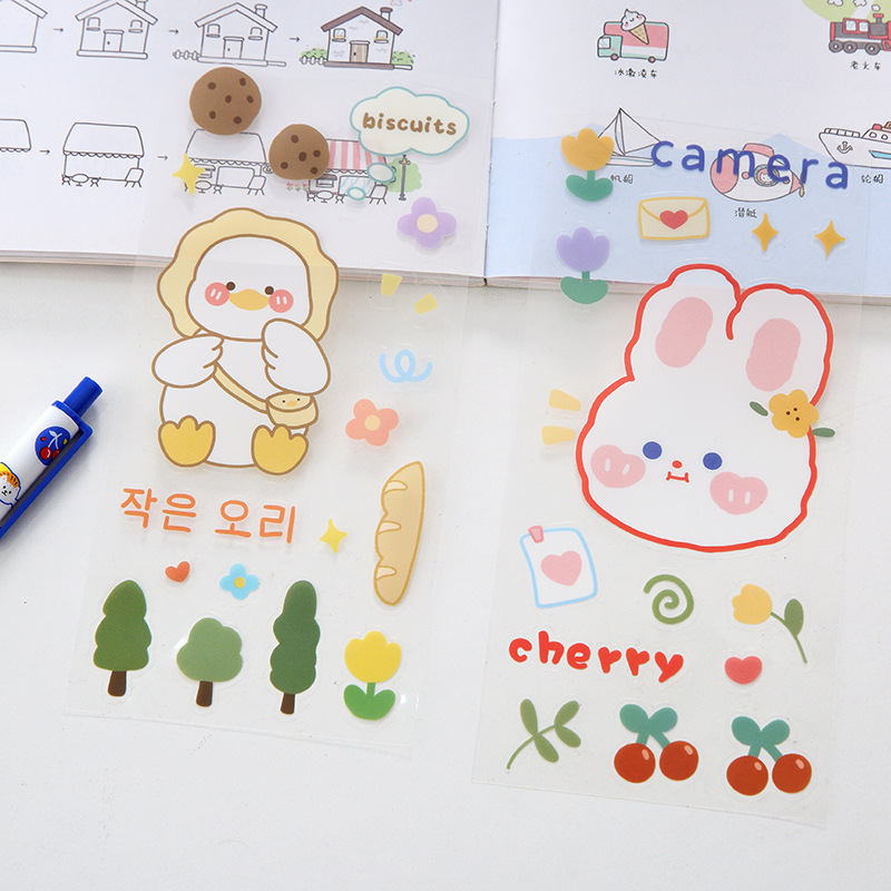Cartoon transparent PVC sticker storage box waterproof sticker cute girl sticker thermos cup sticker crystal sticker