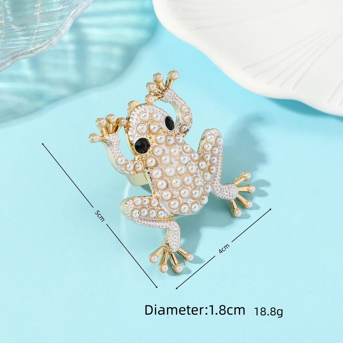 Cute animal metal bee niche exaggerated pearl open ring