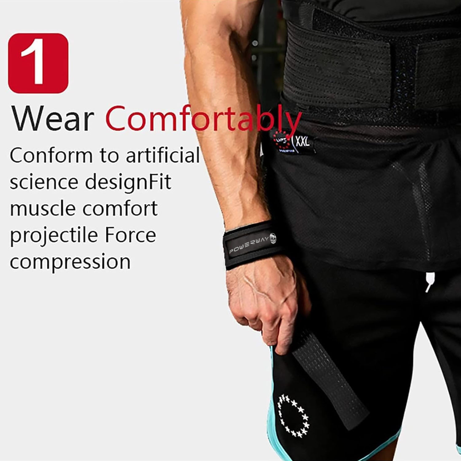 2PC deadlift wrist strap, neoprene cushion wrist pad, anti-slip silicone grip strap, elastic band