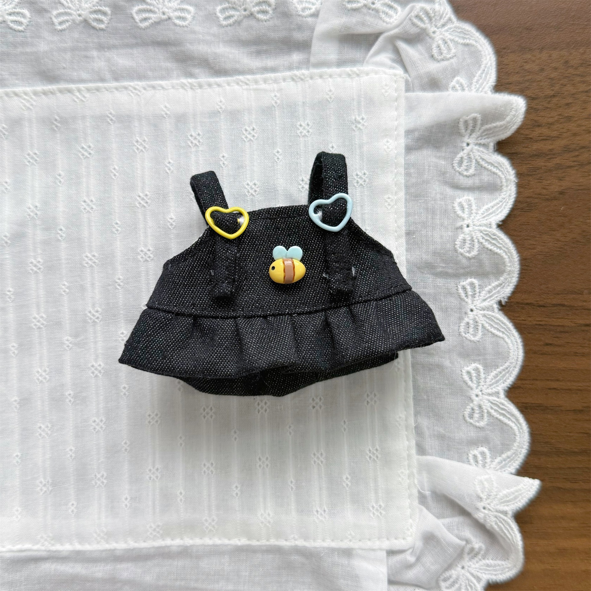 New Labubu doll clothes plush elastic polka dot T-shirt crying baby Nyota denim skirt doll replacement clothes