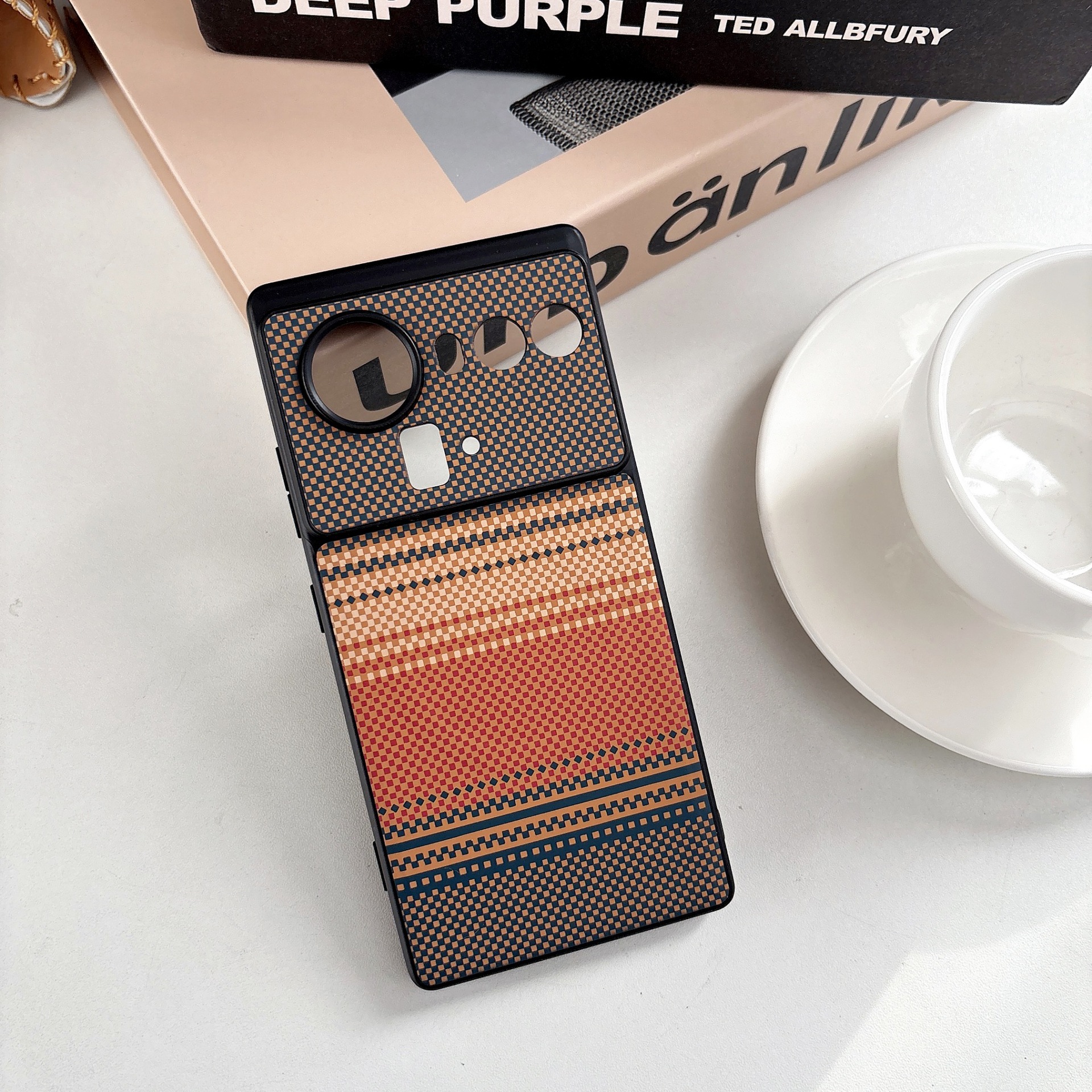 Magnetic phone case for Nubia Z80 Ultra, color-contrast woven back panel, anti-drop protective case, new