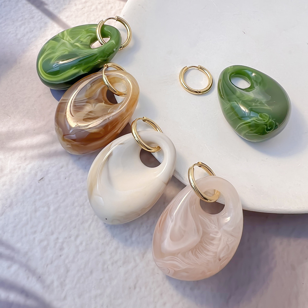 Stainless Steel Earrings, Irregular Resin Earrings, Earring Accessories