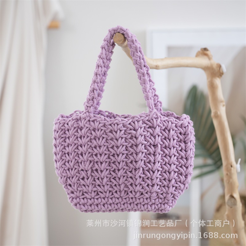 Summer popular crochet handbag, new woven basket bag, mobile phone bag, mini handbag