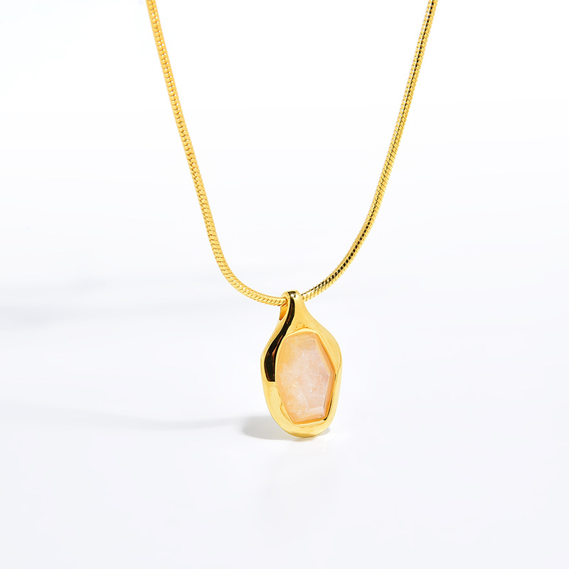Monica Flowing Light Gemstone Necklace S925 Silver Gold-Plated Natural Agate Moonstone Niche Snake Bone Chain