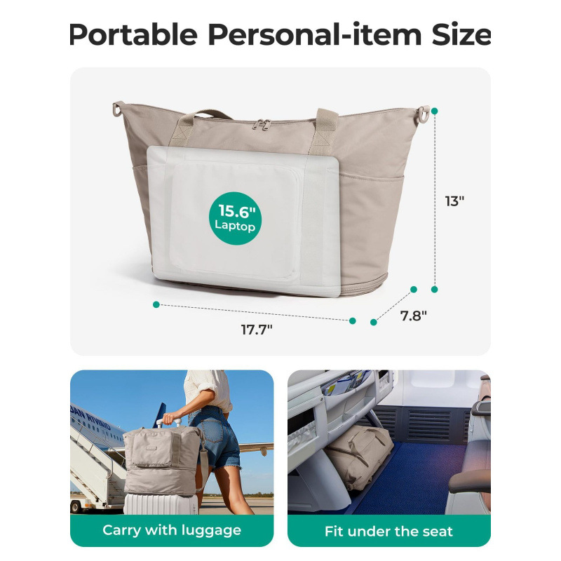 Large Capacity Lightweight Travel Bag for Women, Expandable Moving Clothes Storage Bag, Practical Casual Handbag Sports Fitness Bag