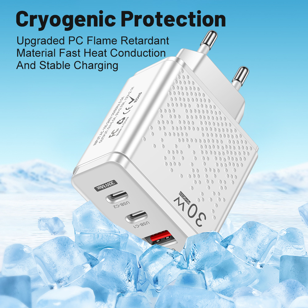 New USB+2PD Type-C Phone Charger Multi-Port US EU UK Travel Charging Head