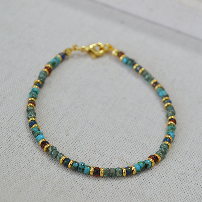 Japanese Miyuki Picasso antique beads bohemian handmade beaded simple bracelet anklet