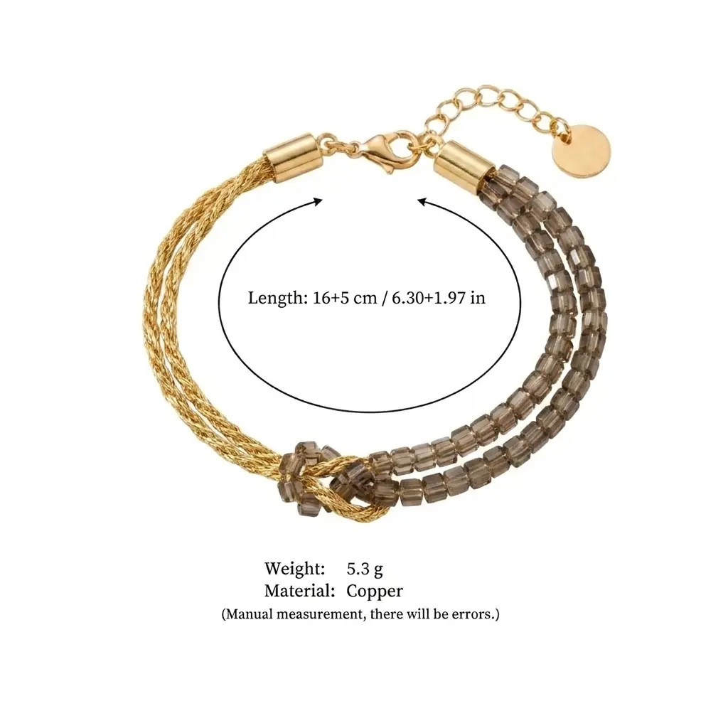 Multi-color natural stone woven bracelet knot design bohemian layered hand accessory