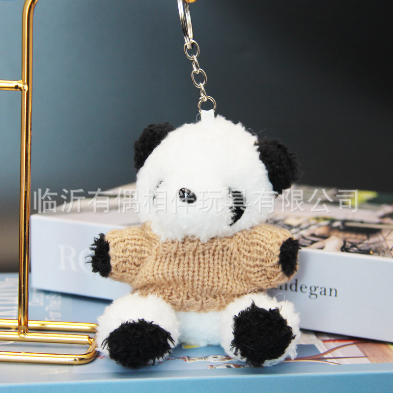 Pilot giant panda pendant panda keychain plush toy backpack charm gift print name custom LOGO
