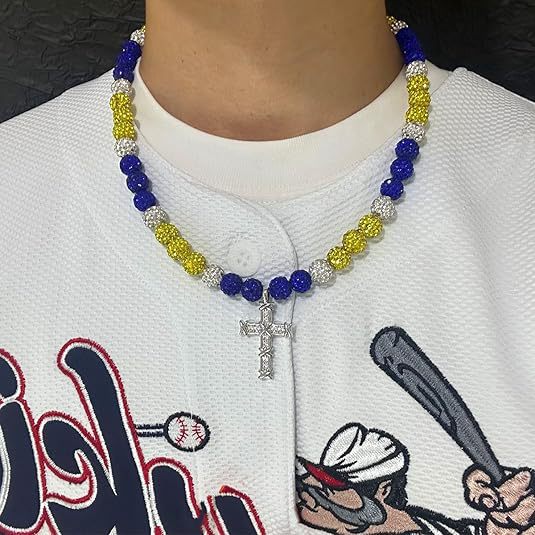 New Cross Colorful Diamond Ball Necklace Hip Hop Style Clay Necklace