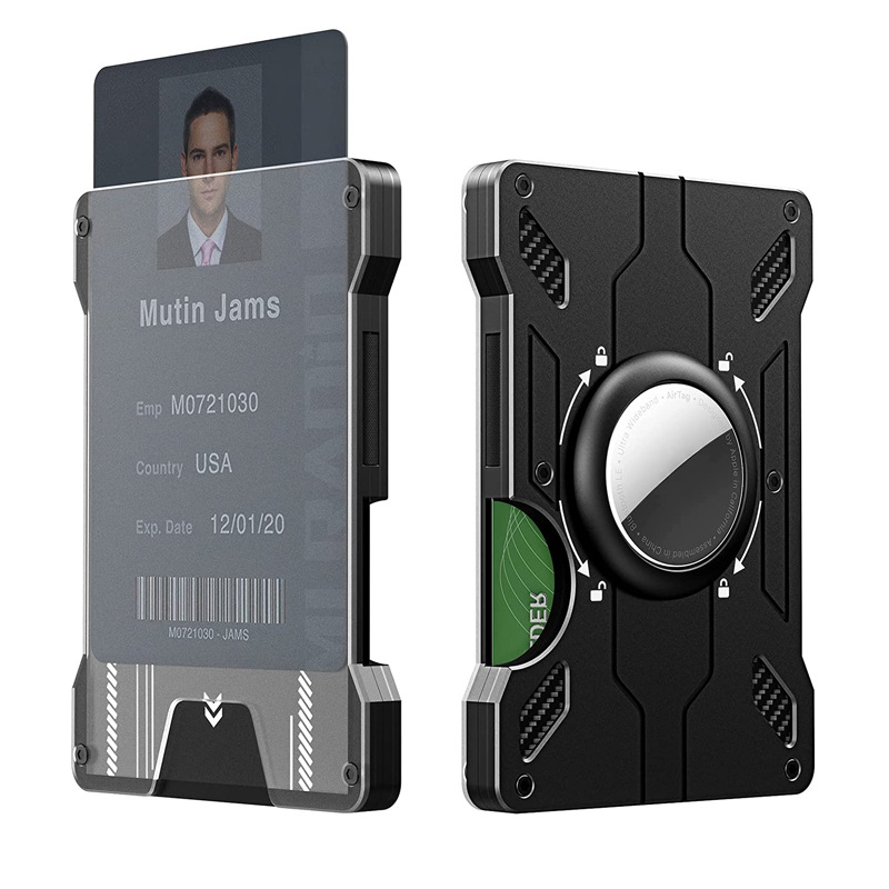 New Aluminum Alloy Card Holder Transparent Badge RFID Metal Wallet Work ID Card Clip with Badge Slot