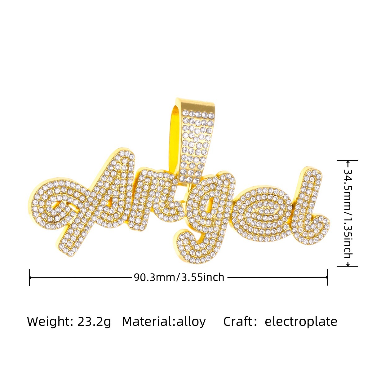 金色angel吊坠