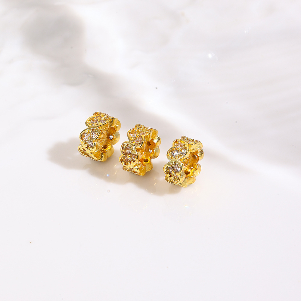 Copper plated 18K gold spacer beads, handmade loose beads DIY bracelet necklace crystal pearl spacer beads jewelry accessories