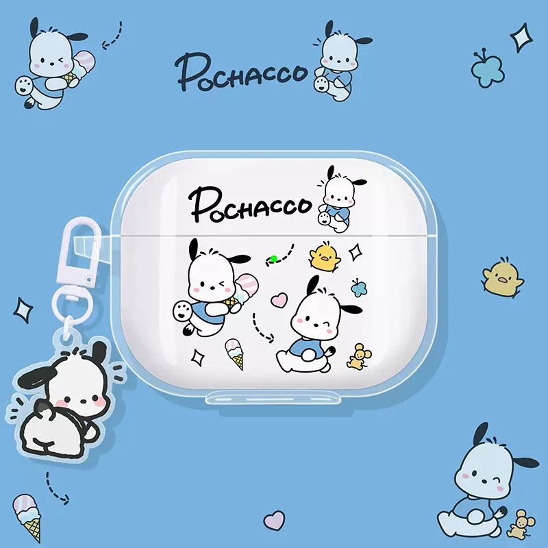 Cute cartoon AirPods Pro 3rd generation wireless Bluetooth earphone protective case, transparent soft case with pendant for i12