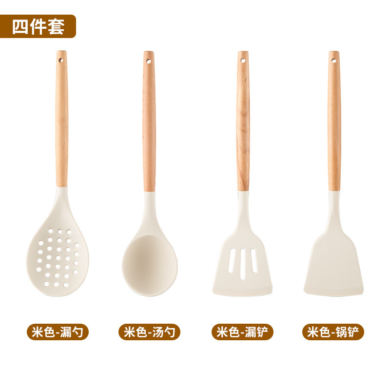 Silicone Kitchen Utensils Food Grade Silicone Spatula Soup Spoon Cooking Spatula Non-Stick Pan Kitchen Home Kitchen Utensils Complete