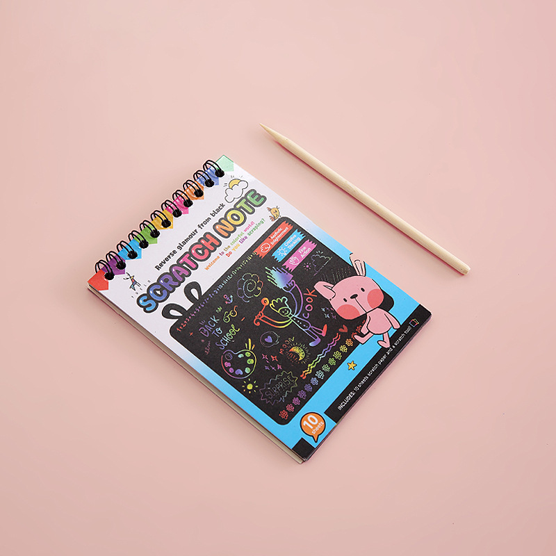 Children's colorful DIY scratch art graffiti scratch book kindergarten art scratch paper fun scratch book