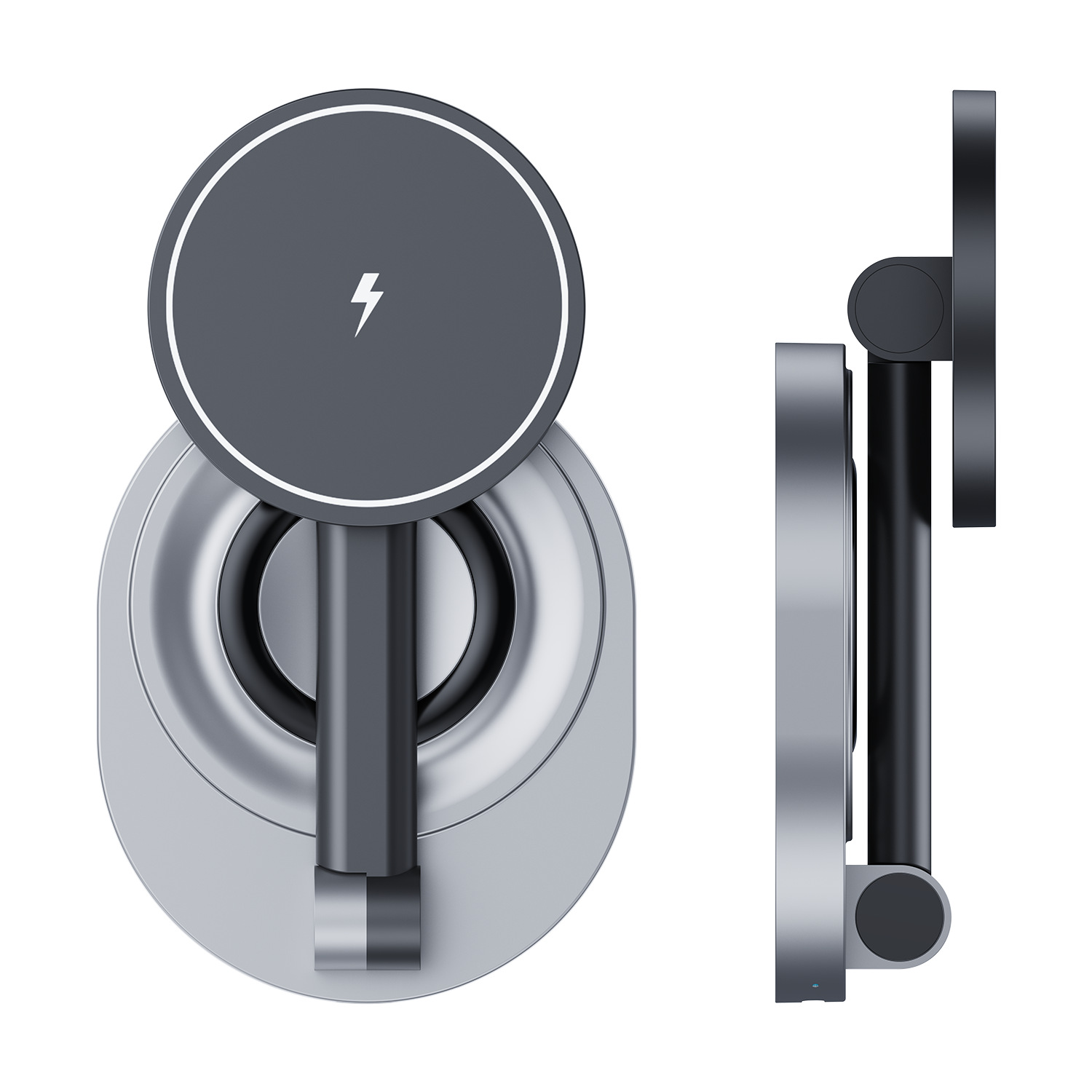 Magnetic Foldable 2-in-1 Wireless Fast Charger Multi-Device Charger Compatible Desktop Phone Multi-Function Charging Stand