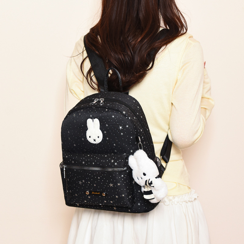 2026 New Spring Summer Cute Rabbit Backpack Women Niche Star Print Small Backpack Girl Schoolbag