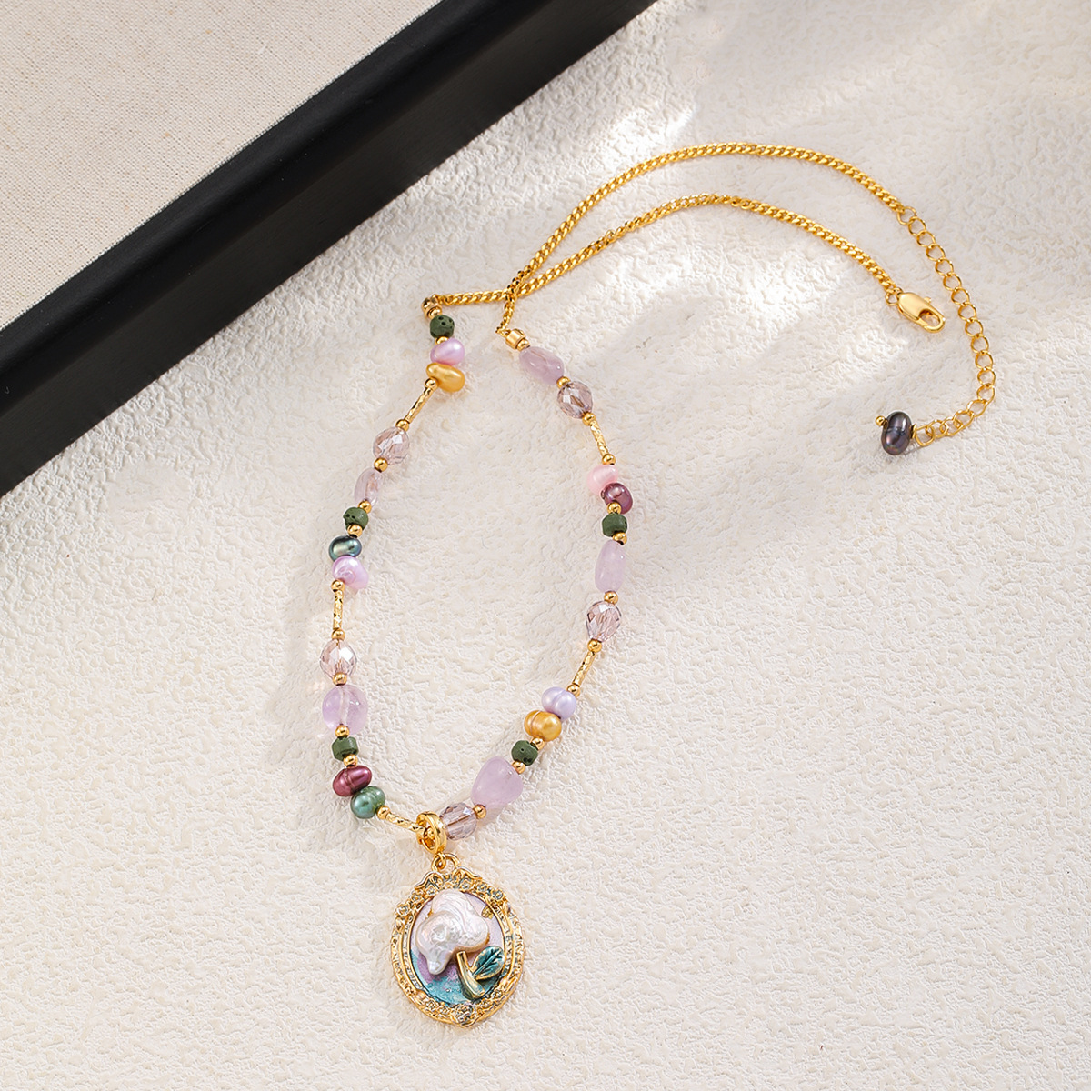 NALA New Chinese Style Accessories Freshwater Pearl Necklace Accessories Women Natural Stone Necklace Niche Clavicle Chain