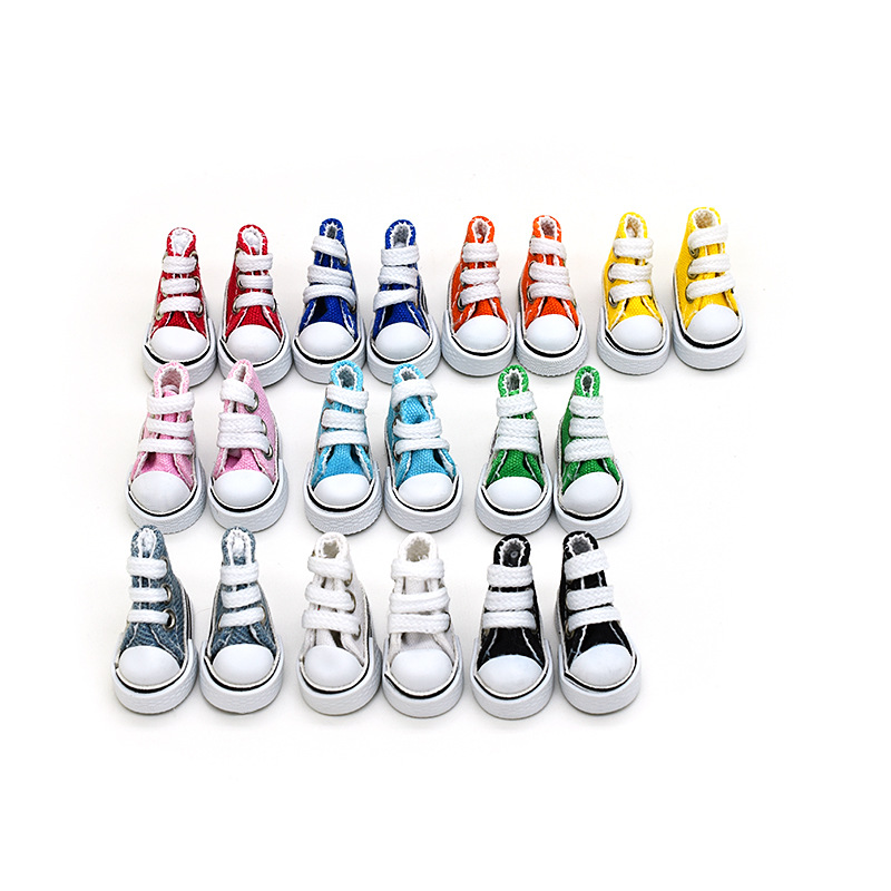 3.5CM Canvas Shoes 10cm Cotton Doll Clothes Changing Accessories OB24 8-Point BJD Finger Dance Toy Shoes