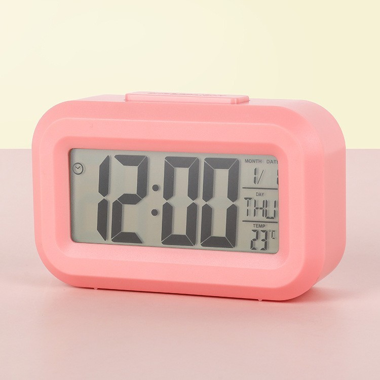 Alarm Clock Children Simple Small Alarm Clock Cute Student Mini Small Desk Clock Temperature Date Display Timer Snooze Clock